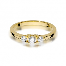 Pierścionek W0377 Diament 0,15ct żółte złoto