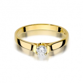 Pierścionek W0381 Diament 0,18ct żółte złoto