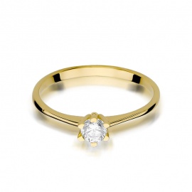 Pierścionek W0387 Diament 0,23ct żółte złoto