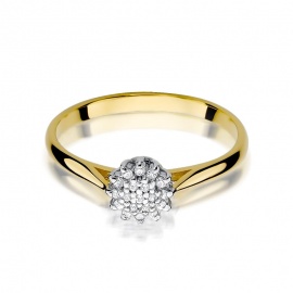 Pierścionek W0401 z diamentami żółte złoto