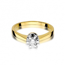 Pierścionek W0408 Diament 0,25ct żółte złoto