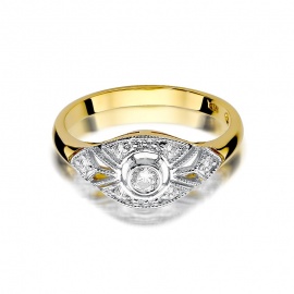 Pierścionek W0413 Diament 0,10ct żółte złoto
