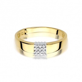 Pierścionek W0417 z diamentami żółte złoto