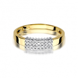 Pierścionek W0418 z diamentami żółte złoto
