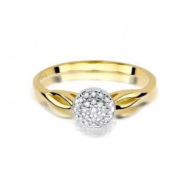 Pierścionek W0421 z diamentami żółte złoto