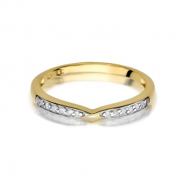 Pierścionek W0425 z diamentami żółte złoto