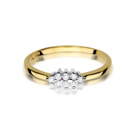 Pierścionek W0427 z diamentami żółte złoto