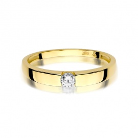 Pierścionek W0432 Diament 0,12ct żółte złoto