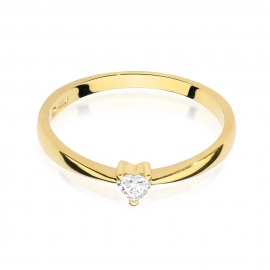 Pierścionek W0433 Diament 0,10ct żółte złoto