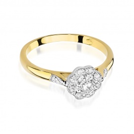 Pierścionek W0434 Diament 0,23ct żółte złoto