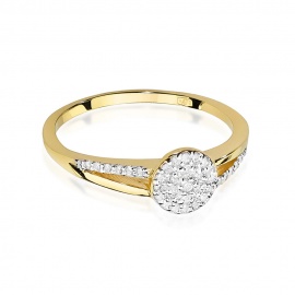 Pierścionek W0437 z diamentami żółte złoto