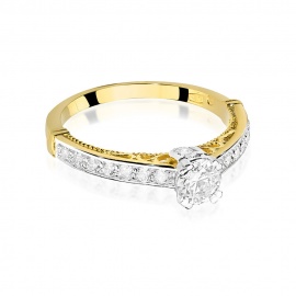 Pierścionek W0439 Diament 0,30ct żółte złoto