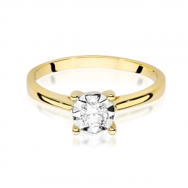 Pierścionek W0447 Diament 0,20ct żółte złoto