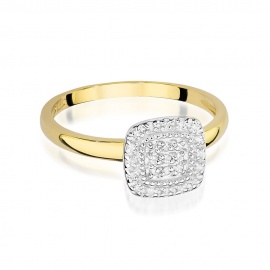 Pierścionek W0448 z diamentami żółte złoto