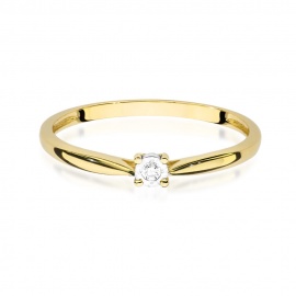 Pierścionek W0461 Diament 0,01ct żółte złoto