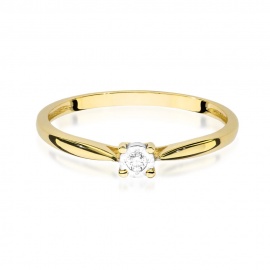 Pierścionek W0461 Diament 0,03ct żółte złoto