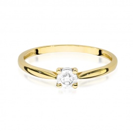 Pierścionek W0461 Diament 0,08ct żółte złoto