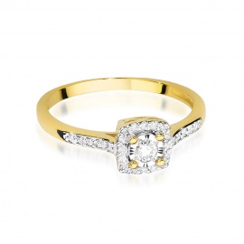 Pierścionek W0462 Diament 0,08ct żółte złoto