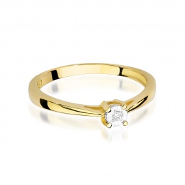 Pierścionek W0463 Diament 0,02ct żółte złoto
