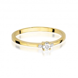 Pierścionek W0464 Diament 0,01ct żółte złoto