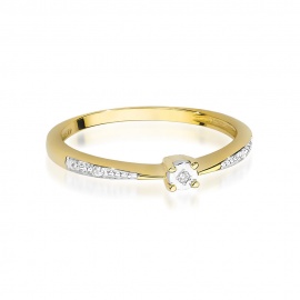 Pierścionek W0465 Diament 0,01ct żółte złoto