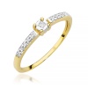 Pierścionek W0467 Diament 0,02ct żółte złoto