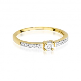 Pierścionek W0467 Diament 0,02ct żółte złoto