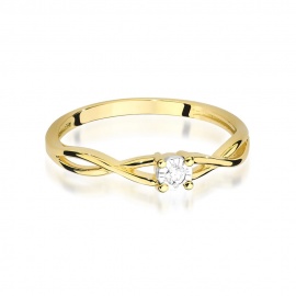 Pierścionek W0470 Diament 0,03ct żółte złoto