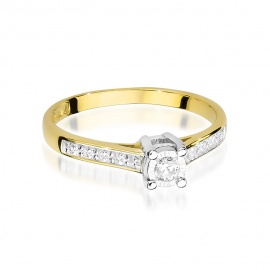 Pierścionek W0474 Diament 0,08ct żółte złoto
