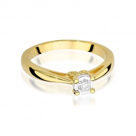 Pierścionek W0475 Diament 0,08ct żółte złoto