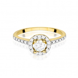 Pierścionek W0477 Diament 0,30ct żółte złoto