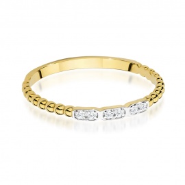 Pierścionek W0479 z diamentami żółte złoto