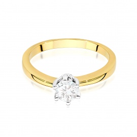 Pierścionek W0482 Diament 0,40ct żółte złoto