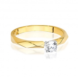 Pierścionek W0484 Diament 0,20ct żółte złoto