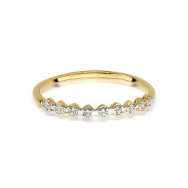Pierścionek W0504 z diamentami żółte złoto