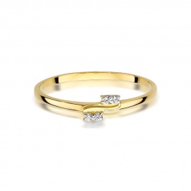 Pierścionek W0505 z diamentami żółte złoto