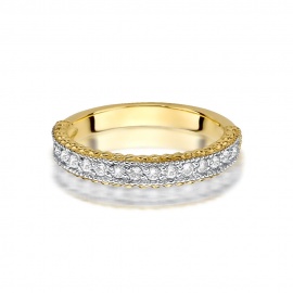 Pierścionek W0507 z diamentami żółte złoto