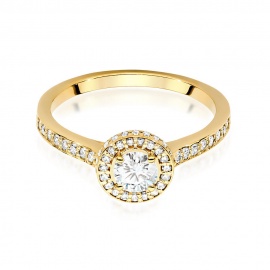 Pierścionek W0508 Diament 0,40ct żółte złoto