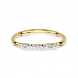 Pierścionek W0509 z diamentami żółte złoto