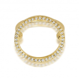 Pierścionek W0510 z diamentami żółte złoto