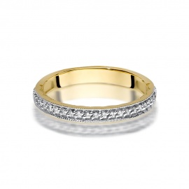 Pierścionek W0521 z diamentami żółte złoto