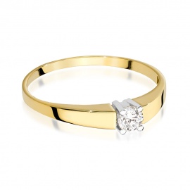 Pierścionek W0524 Diament 0,20ct żółte złoto