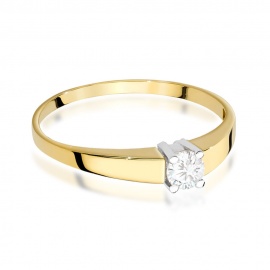 Pierścionek W0524 Diament 0,25ct żółte złoto