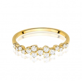 Pierścionek W0528 z diamentami żółte złoto