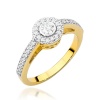 Pierścionek W0530 Diament 0,15ct żółte złoto