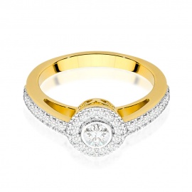 Pierścionek W0530 Diament 0,15ct żółte złoto