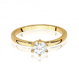 Pierścionek W0535 Diament 0,50ct żółte złoto