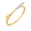 Pierścionek W0537 z diamentami żółte złoto