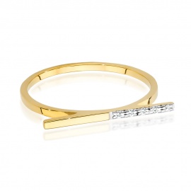 Pierścionek W0537 z diamentami żółte złoto