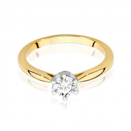 Pierścionek W0539 Diament 0,40ct żółte złoto